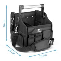 STAHLWERK Werkzeugtasche mit 14 Außentaschen | 2 Innenfächer | Robuste Elektriker-Tasche | Tragbare Montagetasche mit verstärktem Rahmen | Aluminium-Tragegriff und Gurt | Strapazierfähiges Polyester