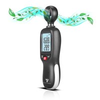STAHLWERK Anemometer | Kompakter Luftgeschwindigkeitsmesser 30 m/s | Windmessgerät | Luftstrommesser | Präzise Messung von Windgeschwindigkeitsdaten | Digitales Lufttemperaturmessgerät mit LCD-Display