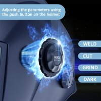 STAHLWERK 3-i-1 automatisk svejsehjelm BOOSTER AIR | Svejsehjelm med frisklufttilførsel | PAPR-system | Ægte farvegengivelse | Jobhukommelse | DIN 4 til DIN 13 mørklægning | Optisk klasse 1/1/1/2