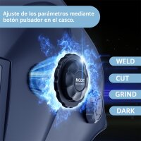 STAHLWERK Máscara de soldadura automática 3 en 1 BOOSTER AIR | Máscara de soldadura con suministro de aire fresco | Sistema PAPR | Reproducción fiel del color | Memoria de trabajo | Oscurecimiento DIN