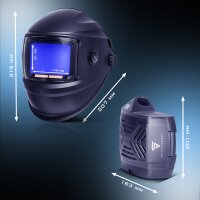 STAHLWERK 3-i-1 automatisk svejsehjelm BOOSTER AIR | Svejsehjelm med frisklufttilførsel | PAPR-system | Ægte farvegengivelse | Jobhukommelse | DIN 4 til DIN 13 mørklægning | Optisk klasse 1/1/1/2