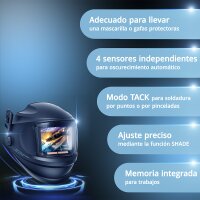 STAHLWERK Máscara de soldadura automática 3 en 1 MASTER AIR | Máscara de soldadura con suministro de aire fresco | Mando a distancia Bluetooth | Reproducción de color True-Colour | Oscurecimiento DIN