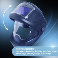 STAHLWERK Casque de soudage automatique 3 en 1 MASTER AIR | Casque de soudage avec apport dair frais | Télécommande Bluetooth | Rendu des couleurs True-Colour | Obscurcissement DIN 4 à DIN 14 |
