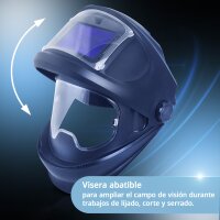 STAHLWERK Máscara de soldadura automática 3 en 1 MASTER AIR | Máscara de soldadura con suministro de aire fresco | Mando a distancia Bluetooth | Reproducción de color True-Colour | Oscurecimiento DIN