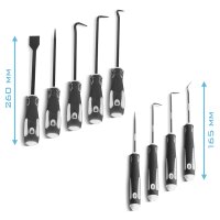 STAHLWERK 12-osainen koukkutyökalusarja | Koukkusarja | Neulakoukku | Tiivistyskoukku | Tiivistyskoukku | Ajoneuvopoimusarja | Tarkkuuskoukku | Magneettiteleskooppi | O-rengastyökalu tiivisteiden irrottamiseen ja asettamiseen