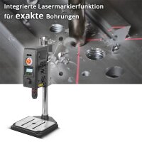STAHLWERK MBD-800 ST penkkiporakone paikoituslaserilla | 800 W pylväsporakone | 200 - 2 500 rpm | pikaporajännitin 1,5 - 13 mm | pylväsporakone, jossa on 90 mm:n porausisku | digitaalinen näyttö | digitaalinen näyttö