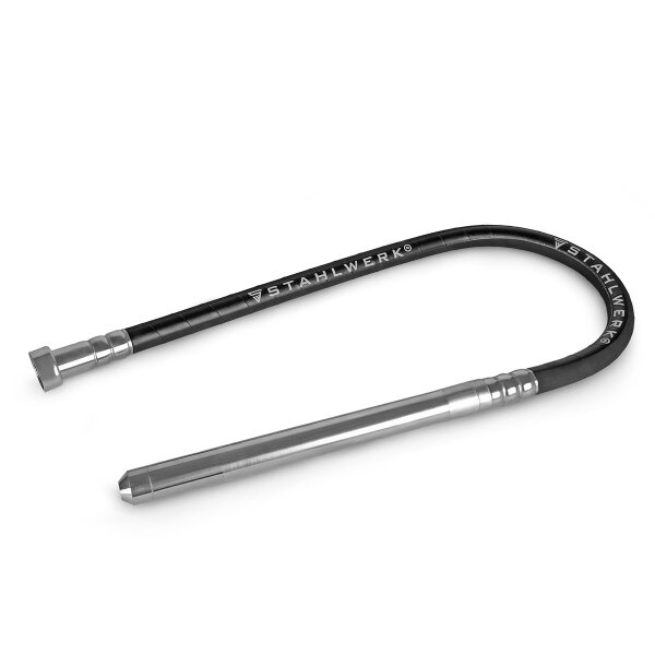 STAHLWERK Rüttelflasche Ø 35 mm | 150 cm Schlauchlänge | Innenrüttler mit flexibler Welle für Elektro-Betonrüttler | Rüttelstab für Betonverdichter, Flaschenrüttler und Einhand-Betonvibratoren