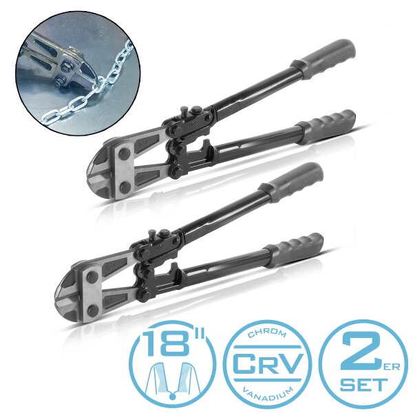 STAHLWERK pulttileikkurit 18" kromivanaadium ammattikäyttöön pulttileikkurit 2 kpl | teräsleikkurit | mattoleikkurit | rakennusteräsleikkurit | metallinleikkurit karkaistuilla leukapihdeillä