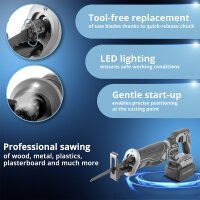 STAHLWERK BRS-20 ST harjaton akkupistosaha | 20 voltin yleissaha | 4 Ah Li Ion -akku | 40 varater&auml;&auml; (20 x puu, 20 x metalli) | pikakiinnitysruuvi | iskunpituus 28 mm | 0-2 600 kierrosta minuutissa.