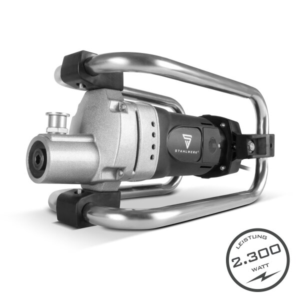 STAHLWERK BR-2300 ST Compactadora de hormigón | 2.300 vatios con 4.000 rpm | Potente vibrador de hormigón | Vibrador de botella para botella vibradora de 35 / 50 mm | Vibrador interior para paredes, techos, cimientos