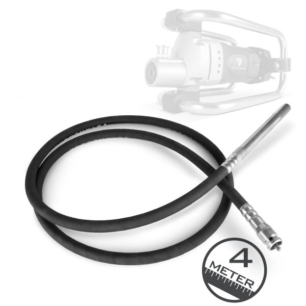 STAHLWERK botella vibratoria Ø 35 mm | 400 cm de longitud de manguera | vibrador interno con eje flexible para vibradores eléctricos de hormigón | manguera vibratoria para compactadores de hormigón, vibradores de botella y vibradores de hormigón
