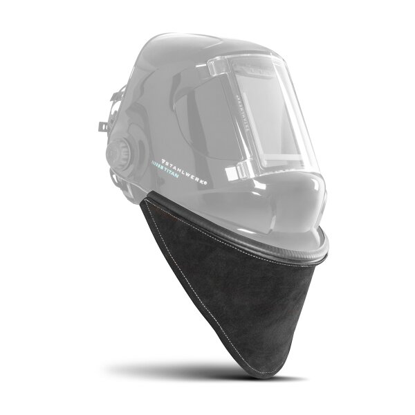 STAHLWERK Skórzane ochraniacze szyi i klatki piersiowej do przyłbic spawalniczych | Uniwersalna ochrona przed rozpryskami, iskrami i promieniowaniem UV | Łatwe dopasowanie | Wysokiej jakości wykonanie | Klips / Press-Fit