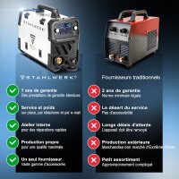 STAHLWERK MIG MAG 200 Spot Puls Pro Digital Kit Alu | Poste à souder sous protection gazeuse | IGBT Inverter 200 A | Dévidoir de fil synergique | Entraînement à 4 galets, FLUX, Lift-TIG, MMA, CuSi, MIG pulsé pour laluminium
