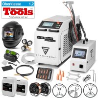 STAHLWERK WCD-1500 Laser Pro saldatore laser | Completamente equipaggiato | 1500 watt | Saldatore laser professionale portatile 3 in 1 per saldare, tagliare e sverniciare con precisione