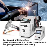 STAHLWERK WCD-1500 Laser Pro saldatore laser | Completamente equipaggiato | 1500 watt | Saldatore laser professionale portatile 3 in 1 per saldare, tagliare e sverniciare con precisione