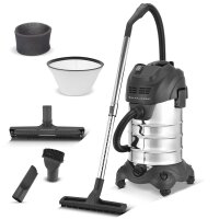 STAHLWERK Nass- und Trockensauger VCL-1600 ST | 1600 W Industriesauger mit 35 l Edelstahlbehälter | Blasfunktion und Sicherheitsabschaltung | Umfangreiches Zubehörpaket | Robuster Werkstattsauger