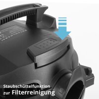 STAHLWERK Nass- und Trockensauger VCL-1200 ST | 1200 W Werkstattsauger mit 20 l Metallbehälter | Staubschüttel- und Ausblasfunktion | Kompakter Industriesauger für Werkstatt, Garage und Baustelle