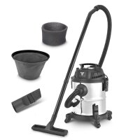 STAHLWERK Nass- und Trockensauger VCL-1200 ST | 1200 W Werkstattsauger mit 20 l Metallbehälter | Staubschüttel- und Ausblasfunktion | Kompakter Industriesauger für Werkstatt, Garage und Baustelle