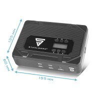 STAHLWERK PB-1400 ST | Powerbank hyppykäynnistin 400 A, 14 000 mAh | Bensiini- ja dieselmoottoreille | Liikuteltava kompressori 3,5 barin käyttöpaineella ja LED-valolla | USB-laturi ja hyppykäynnistin samassa laitteessa