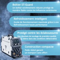 STAHLWERK Poste de soudage combiné CTM-250 Puls Pro Poste de soudage 6 en 1 avec 200 A | Equipement complet | Découpeur plasma 45 A | Fonction pulse | Dévidoir synergique | TIG | MIG MAG | PULS | MMA | FLUX