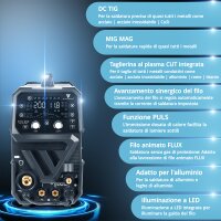 STAHLWERK CTM-250 Puls Pro saldatrice combinata 6 in 1 con 200 A | completamente equipaggiata | taglio al plasma 45 A | funzione impulsiva | trainafilo sinergico | TIG | MIG MAG | PULS | MMA | FLUX