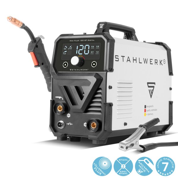 B-Ware: Schweißgerät Mini FLUX 120 ST Digital Fülldraht MMA/ARC LIFT TIG