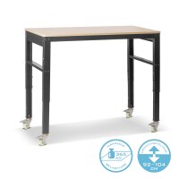 B-Ware: Werkbank mit Rollen höhenverstellbar 92-104 cm