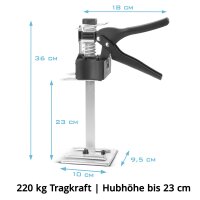 B-Ware: Hebewerkzeug 2er Set mit 220 kg Tragkraft und 23 cm Hubh&ouml;he