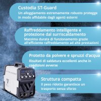 STAHLWERK AC/DC TIG 200 ST | Saldatrice TIG da 200 A | Inverter combinato AC/DC TIG e MMA/Mano | Accensione HF | Avvio a caldo e antistick | Modalit&agrave; 2T e 4T | Raffreddamento intelligente