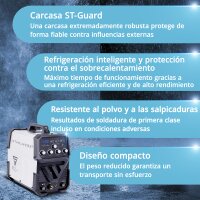 STAHLWERK AC/DC TIG 200 ST | Soldadora TIG con 200 A | Combi inverter AC/DC TIG y MMA/E-Hand | Ignici&oacute;n HF | Hotstart y anti-stick | Modo 2T y 4T | Smart cooling