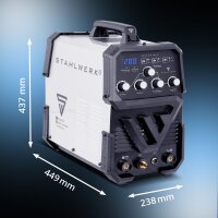 STAHLWERK AC/DC TIG 200 ST | Spawarka TIG z 200 A | Inwertor AC/DC TIG i MMA/E-Hand | Zapłon HF | Hotstart i zabezpieczenie przed przywieraniem | Tryb 2T i 4T | Inteligentne chłodzenie