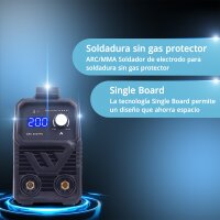 STAHLWERK ARC 200 MD soldadora de electrodo DC MMA, MMA, Lift-TIG Soldadora | Infinitamente variable | 200 amperios reales | Muy compacta y ligera | Arranque en caliente, antiadherente, refrigeraci&oacute;n inteligente | Tecnolog&iacute;a IGBT