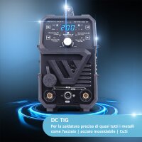 STAHLWERK DC TIG 200 ST | Saldatrice combinata 2 in 1 | TIG MMA | 200 ampere | Accensione HF, avviamento a caldo, antiaderente | Per acciaio, acciaio inox, rame, ottone | Non adatta allalluminio