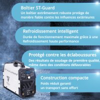 STAHLWERK DC TIG 200 ST | Poste de soudage combiné 2 en 1 | TIG MMA | 200 ampères | Allumage HF, Hotstart, Anti-Stick | Pour acier, inox, cuivre, laiton | Ne convient pas pour laluminium