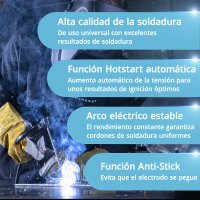 STAHLWERK DC TIG 200 ST | Soldadora combinada 2 en 1 | TIG MMA | 200 amperios | Encendido HF, arranque en caliente, antiadherente | Para acero, acero inoxidable, cobre, latón | No apta para aluminio
