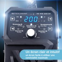 STAHLWERK DC TIG 200 ST | Poste de soudage combiné 2 en 1 | TIG MMA | 200 ampères | Allumage HF, Hotstart, Anti-Stick | Pour acier, inox, cuivre, laiton | Ne convient pas pour laluminium