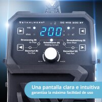 STAHLWERK DC TIG 200 ST | Soldadora combinada 2 en 1 | TIG MMA | 200 amperios | Encendido HF, arranque en caliente, antiadherente | Para acero, acero inoxidable, cobre, latón | No apta para aluminio