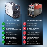 STAHLWERK DC TIG 200 ST | Poste de soudage combiné 2 en 1 | TIG MMA | 200 ampères | Allumage HF, Hotstart, Anti-Stick | Pour acier, inox, cuivre, laiton | Ne convient pas pour laluminium