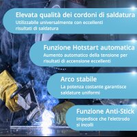 STAHLWERK Saldatrice ARC-270 ST | Saldatrice elettrica manuale 270 A | Saldatura con elettrodo MMA | Inverter Lift-TIG 400 V | Protezione integrata contro il surriscaldamento | Raffreddamento intelligente | Controllo intelligente della temperatura