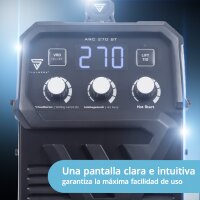 STAHLWERK Soldadora ARC-270 ST | Soldadora el&eacute;ctrica manual 270 A | Soldadura con electrodo MMA | Inversor Lift-TIG 400 V | Protecci&oacute;n contra sobrecalentamiento integrada | Refrigeraci&oacute;n inteligente | Control inteligente de la temperatura