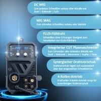 STAHLWERK CTM-250 ST Kombi-Schwei&szlig;ger&auml;t WIG + MIG/MAG + MMA/ARC + CUT/Plasma mit 200 Ampere und 45 Ampere Plasma-Funktion