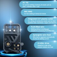STAHLWERK CTM-250 ST Combination welding machine TIG + MIG/MAG + MMA/ARC + CUT/Plasma with 200 amp and 45 amp plasma function
