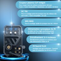 STAHLWERK CTM-250 ST Poste &agrave; souder combin&eacute; TIG + MIG/MAG + MMA/ARC + CUT/Plasma avec fonction plasma 200 amp&egrave;res et 45 amp&egrave;res