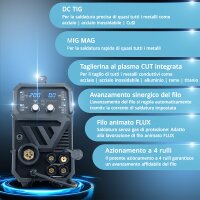 STAHLWERK CTM-250 ST Saldatrice combinata TIG + MIG/MAG + MMA/ARC + CUT/Plasma con funzione plasma da 200 ampere e 45 ampere