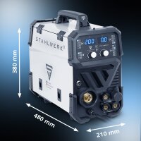 STAHLWERK CTM-250 ST Kombi-Schwei&szlig;ger&auml;t WIG + MIG/MAG + MMA/ARC + CUT/Plasma mit 200 Ampere und 45 Ampere Plasma-Funktion