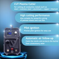 STAHLWERK plasmasnijder CUT 50 P | 45 A inverter plasmasnijder | HF pilootontsteking | digitale display | snijcapaciteit tot 15 mm | slimme koeling