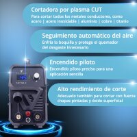 STAHLWERK Cortadora de plasma CUT 50 P | Cortadora de plasma inverter 45 A | Encendido piloto HF | Pantalla digital | Capacidad de corte hasta 15 mm | Refrigeraci&oacute;n inteligente