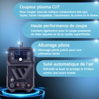 STAHLWERK D&eacute;coupeur plasma CUT 50 P Digital | D&eacute;coupeur plasma inverter 50 A | Allumage pilote HF | Affichage num&eacute;rique | Interface THC pour CNC | Capacit&eacute; de coupe jusqu&agrave; 20 mm | D&eacute;coupeur plasma avec fonction 2T/4T