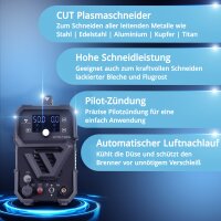 STAHLWERK Plasmaschneider CUT 50 P Digital | 50 A Inverter-Plasmaschneider | HF-Pilotz&uuml;ndung | Digitalanzeige | THC-Schnittstelle f&uuml;r CNC | Schneidleistung bis 20 mm | Plasma Cutter mit 2T/4T-Funktion