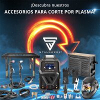 STAHLWERK Cortadora de plasma CUT 50 P Digital | Cortadora de plasma inverter 50 A | Encendido piloto HF | Pantalla digital | Interfaz THC para CNC | Capacidad de corte hasta 20 mm | Cortadora de plasma con funci&oacute;n 2T/4T